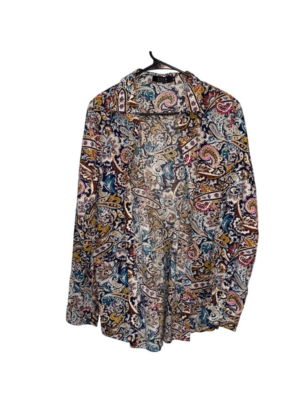 Mens Paisley Button-Down Long Sleeve Shirt By SSLR  XL
